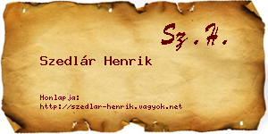Szedlár Henrik névjegykártya