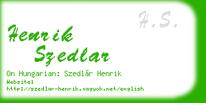 henrik szedlar business card